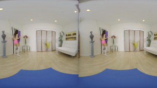 Wankz - Cute yoga gymnast has some fun with a big white cock in VR