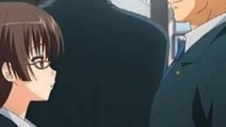 【アニメ】セーラー服に黒ストッキングの黒髪ロングな淑やかな美人秘書が議員先生を性接待し巨根の痛みに耐えながらもご奉仕