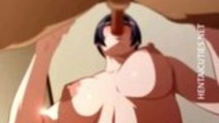 ブルネットの3D変態雌犬は、ディックを吸う